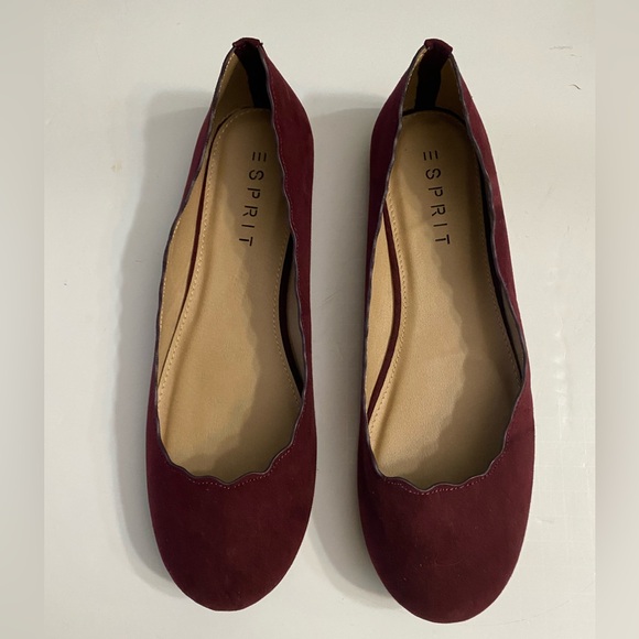 Esprit Narissa Burgundy Vegan Suede, Slip On, Ballet Flats women’s size 9.5 - Picture 3 of 7